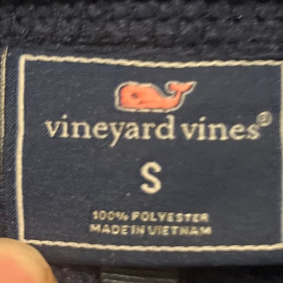 Vineyard vines men's fleece harbor navy blue vest size small EUC - Picture 4 of 6